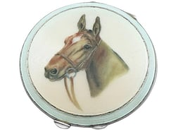 Silver and Enamel Mirror Compact