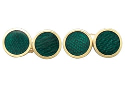 Green Enamel Cufflinks