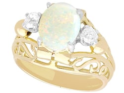 Antique Opal and Diamond Ring in Gold