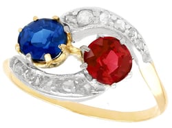antique spiniel and sapphire ring