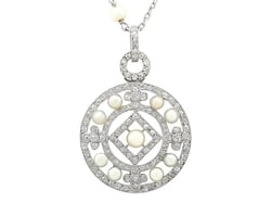 Antique Diamond and Pearl Pendant