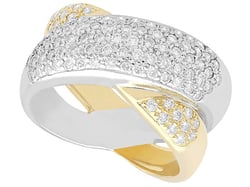 criss cross pave set diamond ring