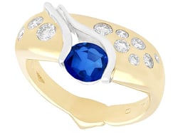 gold sapphire diamond ring