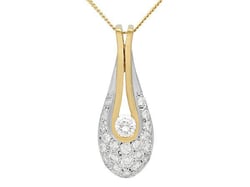 Gold Diamond Teardrop Pendant