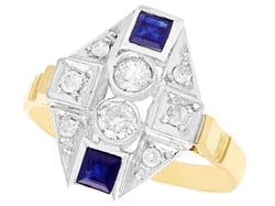 Art Deco Sapphire and Diamond Ring