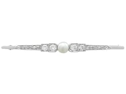Vintage Pearl and Diamond Brooch