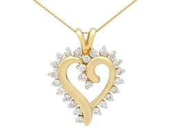 Gold and Diamond Heart Pendant 