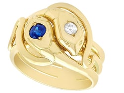 antique gold snake ring