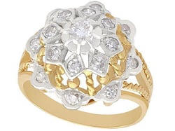 Vintage Gold Diamond Cluster Ring