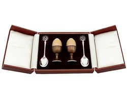 Silver and Enamel Salt and Pepper Set 
