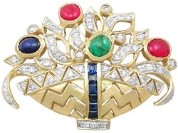 1960s gemstone brooch