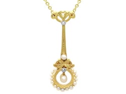 Antique Gold and Seed Pearl Necklace
