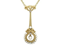 Antique Gold and Seed Pearl Necklace