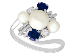 Vintage Pearl and Sapphire Ring