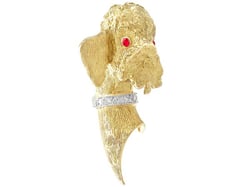Gold Dog Brooch