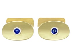 Gold Sapphire Cufflinks
