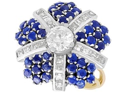 vintage sapphire and diamond cocktail ring for sale