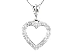1960s heart pendant in white gold for sale