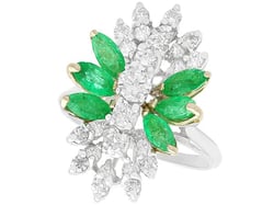 Unusual Diamond and Emerald Ring