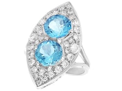 1950's aquamarine and diamond ring