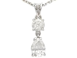 vintage pear cut diamond pendant for sale