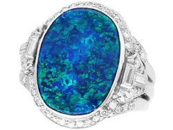 Black Opal Ring with Diamonds for Sale