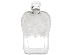 Antique Glass and Silver Hip Flask