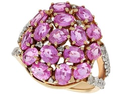 Pink Sapphire Ring with Diamonds