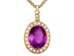 Amethyst and Pearl Boxed Pendant