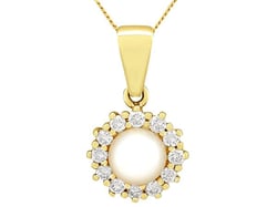 Cultured Pearl and Diamond Pendant