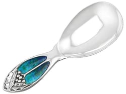 Antique Silver and Enamel Tea Caddy Spoon