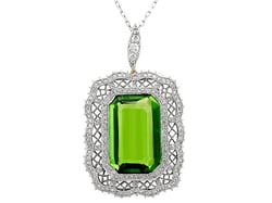 Antique Peridot Pendant in Yellow Gold