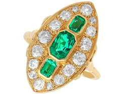 1930's emerald ring with diamonds