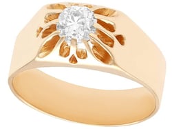 Unisex Antique Rose Gold Solitaire