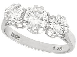 Trilogy Diamond Ring in White Gold