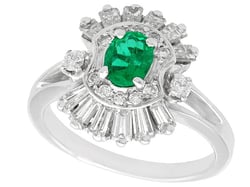 Emerald and Diamond Dress Ring