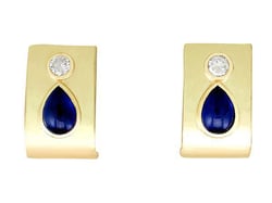 Vintage Gold and Sapphire Earrings