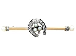 Antique Horseshoe Brooch with Pearls