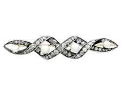 Victorian Pearl Brooch with Diamonds