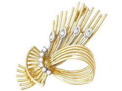 Vintage Yellow Gold and Diamond Brooch