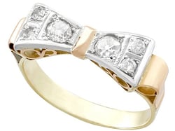 gold diamond bow ring