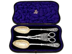 Sterling Silver Scissor and Spoon Set 
