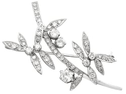 Vintage Diamond Floral Brooch