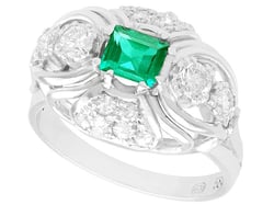 1950s Emerald and Diamond Ring