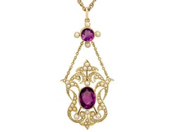 gold Edwardian amethyst necklace