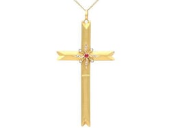 Antique Gold Cross Pendant 