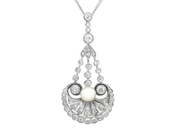 Pearl & Diamond Pendant Necklace