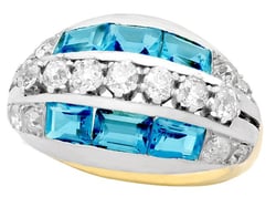  Aquamarine and Gold Dress Ring
