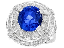 Antique Diamond Sapphire Cocktail Ring