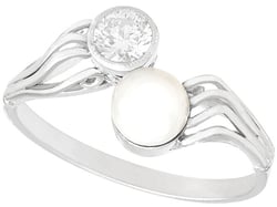 1940s Pearl and Diamond Ring
